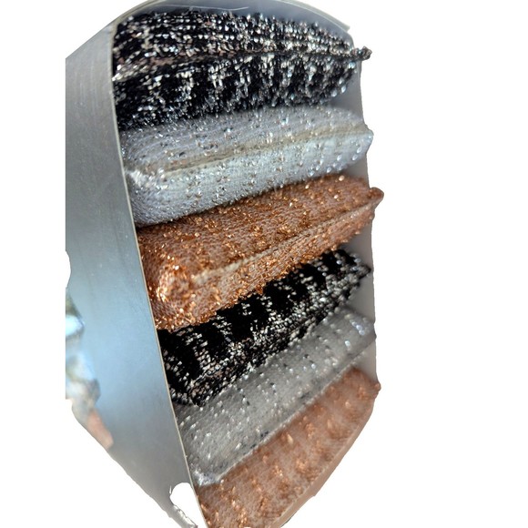 Casanero Non-scratch Scrubbing Sponge 6-Pk Iridescent Multicolor Metallic Stripe - Picture 4 of 5